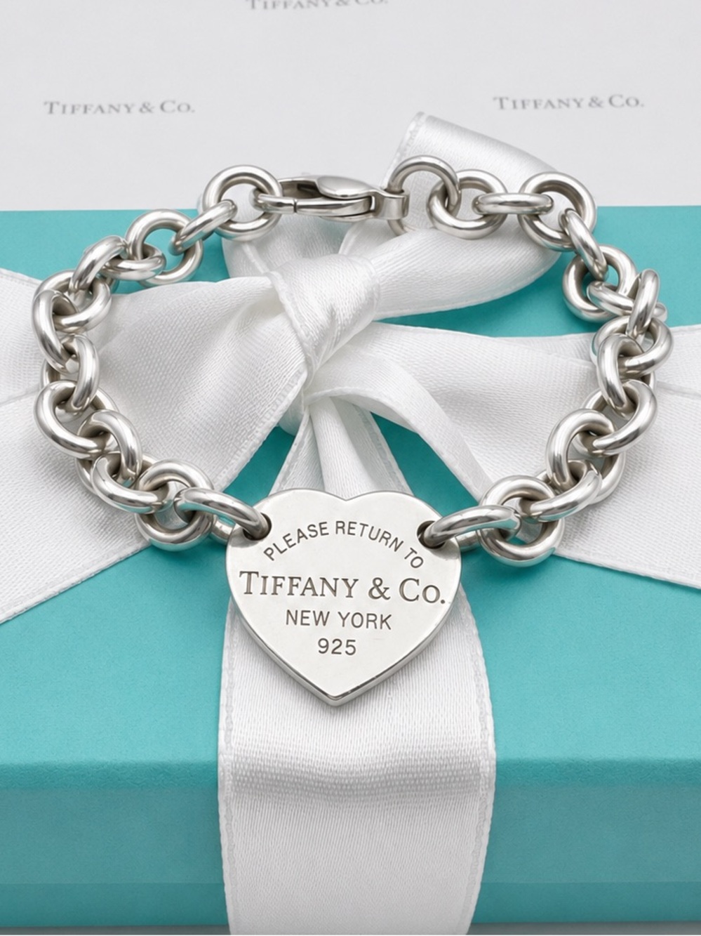 Tiffany & Co. Return to Tiffany Heart Tag Bracelet Sterling Silver 925 Gitt Box